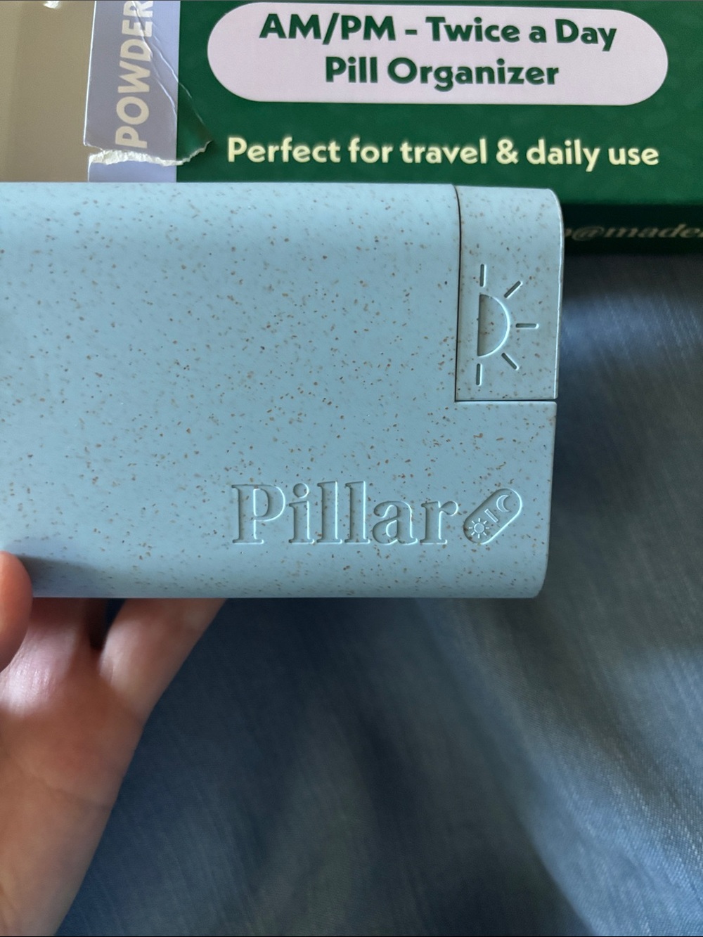PILLAR AM/PM Twice a Day Pill Organizer - Powder Blue - Picture 5 of 14